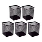 Kit 5 Porta Canetas Organizador de Mesa Quadrado Telado Aramado Grampos Clips Escritório Home Office