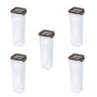 Kit 5 Porta Condimentos Quadrado Trava Mais 1,6 L Cristal Kit 5 Porta Condimentos Quadrado Trava Mais 1,6 L Cristal