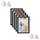 Kit 5 Porta Diploma 21x30 A4 Moldura Preto Com Vidro Para Fotos e Decoração