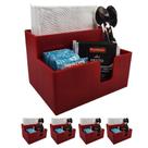 Kit 5 Porta Guardanapos Suporte Sachês Café Açúcar de Mesa Vermelho - Coza