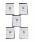 kit 5 Porta Retrato Metal Vidro 15x20 Moldura Dourado Fosco