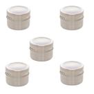 Kit 5 Porta Tempero Aço Inox Imantado 6,5CM Tampa Acrílico Kit 5 Porta Tempero Aço Inox Imantado 6,5CM Tampa Acrílico