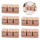 Kit 5 Porta Temperos de Bambu Rosa Ideal para Cozinha Gourmet