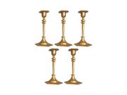 Kit 5 Porta Vela Decorativo Castiçal 18cm Ouro Velho.