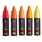 Kit 5 Posca PC-7M Amarelo,Verm,Laranja-claro,Yellow,Laranja