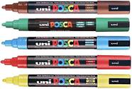 Kit 5 Poscas PC-5M Vermelho Verde Amarelo,Azul Claro Marrom