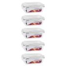 Kit 5 Pote De 1520ML Com Tampa Trava Hermética Para Alimentos