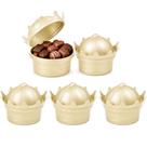 Kit 5 Pote de Lembrança Coroa Princesa p/ Festa Infantil Dourado