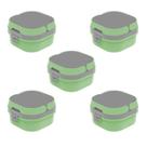 Kit 5 Pote de Marmita c/ 2 Compart. Plástico Livre BPA Verde Plasvale