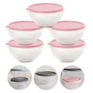 Kit 5 Pote de Plástico Hermético 1L Marmita C/ Tampa Bowl Redondo Tijela Vasilha Alimentos Kit 5 Pote de Plástico Hermético 1L Marmita C/ Tampa Bowl Redondo Tijela Vasilha Alimentos