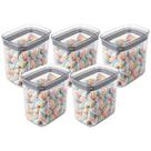Kit 5 Pote Hermético Porta Mantimentos Retangular Empilhavel 1,5l