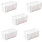 Kit 5 Pote Hermético Slim 4.225ml Branco 34,5x31,5x13cm