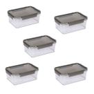 Kit 5 Pote Organizador de Alimentos Hermético 1,6 L C/ Tampa
