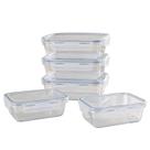 Kit 5 Pote Vidro Hermético 1040ml Organizador Forno Frezeer