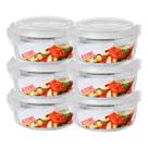 Kit 5 Potes 620ml de Vidro Marmita Tampa Hermetico Não Vaza