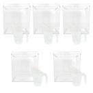 Kit 5 Potes Acrílico Quadrado com Tampa 7,4l + Conchas 600ml