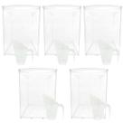 Kit 5 Potes Acrílico Retangular c/ Tampa 36l + Conchas 600ml