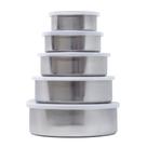 Kit 5 Potes De Inox Com Tampa Plástica Tigelas Organizadoras Dolce Home