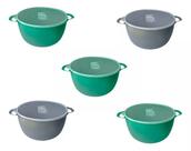 Kit 5 Potes De Plástico 500 Ml Com Tampa Comida Mb Kit Barato