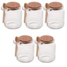 Kit 5 Potes De Vidro Colher Bambu E Tampa Rolha 240ml Vela Kit 5 Potes De Vidro Colher Bambu E Tampa Rolha 240ml Vela