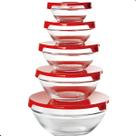 Kit 5 Potes de Vidro com Tampa Hermética Armazenamento de Alimentos