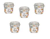 Kit 5 Potes de Vidro Hermético Original FIDO Terrina 350 ml Ø 98,4 mm Multiuso