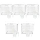 Kit 5 Potes Grãos Quadrado com Tampa 3,3l + Conchas 300ml Kit 5 Potes Grãos Quadrado com Tampa 3,3l + Conchas 300ml