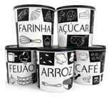 Kit 5 Potes Hermético 2l Arroz Feijao Acucar Cafe Farinha