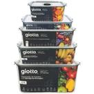 Kit 5 Potes Hermético vedação 5,7L 5L 4L 2,8L 2,2L Organizador Giotto Cesto e Bandeija Air Lock