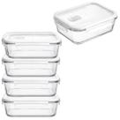 Kit 5 Potes Hermético Vidro 1 Litro 4 Travas Marmita Cozinha