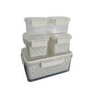 Kit 5 Potes Herméticos Com Cesto Escorredor Porta Alimentos Transparente Kit 5 Potes Herméticos Com Cesto Escorredor Porta Alimentos Transparente