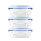 Kit 5 Potes Herméticos Marmita de Vidro 640ml