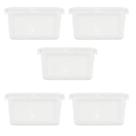 Kit 5 Potes Herméticos Slim 1700ML Multiuso 22,5x10Cm Branco