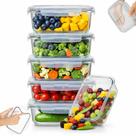 Kit 5 Potes Herméticos Vidro Borossilicato 370ml Yab BPA Free Tampa 4 Travas