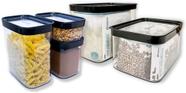 Kit 5 potes mantimentos herméticos para arroz feijão farinha - Helsim