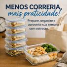 Kit 5 Potes Marmita Vidro 640ml Hermético Anti Vazamento Freezer e Microondas
