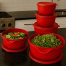 Kit 5 Potes Plastico Redondos Bowl Cozinha Marmita Livre Bpa