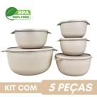 Kit 5 Potes Plastico Redondos Bowl Livre Bpa
