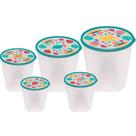 Kit 5 Potes Plásticos Cozinha Transparentes Com Tampa - Jaguar Plasticos