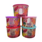 Kit 5 Potes Plásticos Porta Mantimentos Tropical 2 Litros Kit 5 Potes Plásticos Porta Mantimentos Tropical 2 Litros