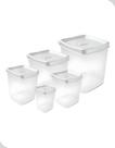 Kit 5 Potes Quadrados com Tampa Plasvale
