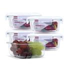 Kit 5 Potes Vidro Hermético Trava Quadrado 520ml Marmita Kit 5 Potes Vidro Hermético Trava Quadrado 520ml Marmita