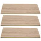 Kit 5 Prateleiras Mdf 50x15 Carvalho Nicho Livros Revista