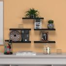 Kit 5 Prateleiras Retas Simples Decorativas Moderna Hall de Entrada Sala