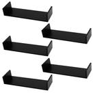 Kit 5 Prateleiras U Mdf 50x10 Preto Nicho Livros Revista