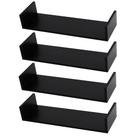 Kit 5 Prateleiras U Mdf 55x20cm Preto Nicho Livros Revista