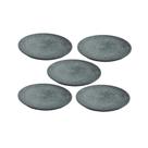 Kit 5 Pratos Rasos de Pedra Sabão 26CM Sobremesa Cinza Industria São Jose Kit 5 Pratos Rasos de Pedra Sabão 26CM Sobremesa Cinza Industria São Jose