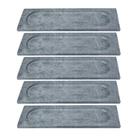 Kit 5 Pratos Retangulares Bandeja de Servir Pedra Sabão 10x30cm Industria São Jose