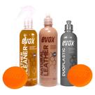 Kit 5 produtos limpa e hidrata couro interno automotivo