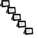 Kit 5 projetor led elgin refletor 10w 6500k bivolt